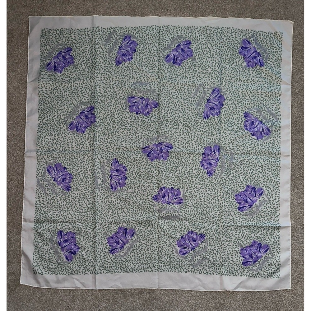 Glentex Square Scarf‎ Womens Size 31"x31" Floral Print Made in Italy Polyester